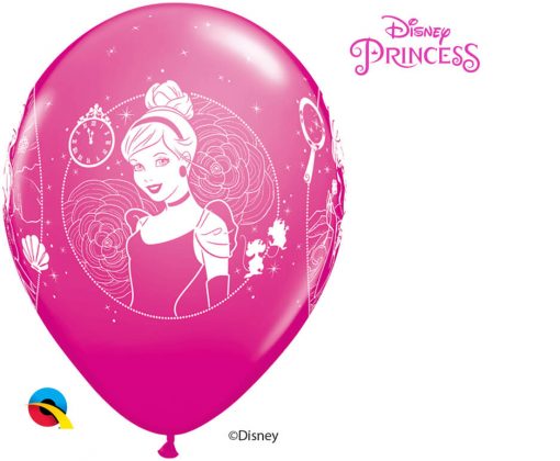 12" / 30cm 6szt Disney Princess Cameos Asst of Wild Berry, Pink, Spring Lilac Qualatex #19229