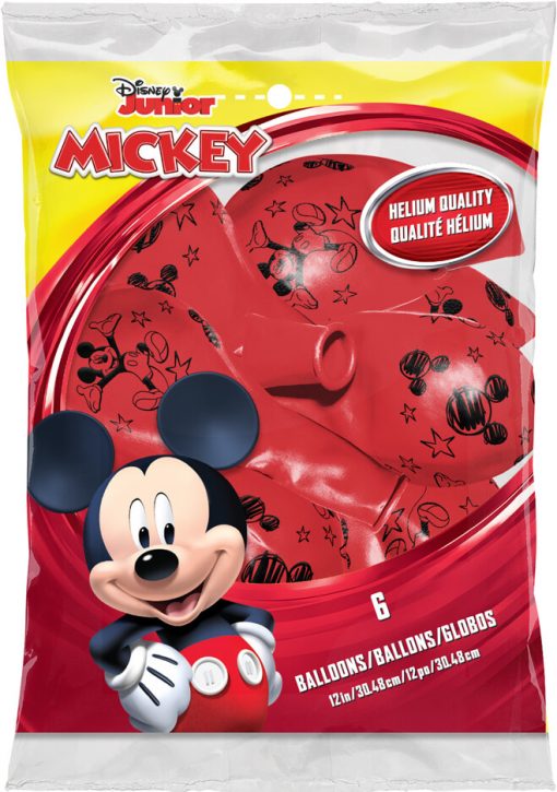 12" / 30cm 6szt Disney Mickey Red Qualatex #19231