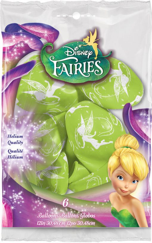 12" / 30cm 6szt Disney Tinker Bell Lime Green Qualatex #19239