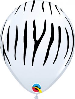 11" / 28cm Zebra Stripes White Qualatex #37044-1