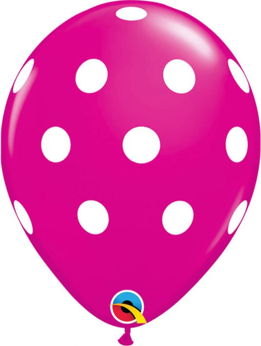 11" / 28cm Big Polka Wild Berry Qualatex #37225-1