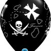 11" / 28cm Pirate's Treasure Map Onyx Black Qualatex #37234-1