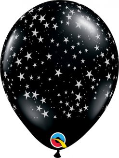 11" / 28cm Stars-a-Round Onyx Black Qualatex #39798-1