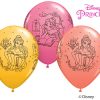 11" / 28cm Disney Princess Belle Asst of Coral, Rose, Goldenrod Qualatex #46759-1