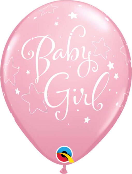 11" / 28cm Baby Girl Stars Asst of Wild Berry, Pink Qualatex #51814-1