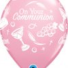 11" / 28cm 6szt Communion Symbols Pink Qualatex #53439