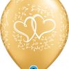 11" / 28cm 6szt Entwined Hearts Gold Qualatex #57174