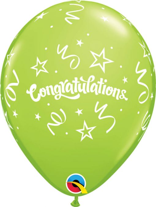 11" / 28cm Congratulations Streamers Carnival Asst Qualatex #57184-1