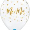 11" / 28cm Mr. & Mrs. Dots Diamond Clear Qualatex #57777-1