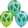 11" / 28cm 6szt Cactuses Asst of Lime Green, Wintergreen, Caribbean Blue Qualatex #86020