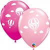 11" / 28cm Hot Air Balloons Asst of Wild Berry, Pink Qualatex #86559-1