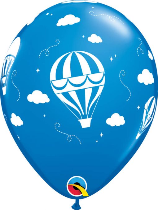 11" / 28cm Hot Air Balloons Asst of Pale Blue, Dark Blue Qualatex #86560-1