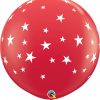 3' / 91cm Contempo Stars-A-Round Red Qualatex #88281-1