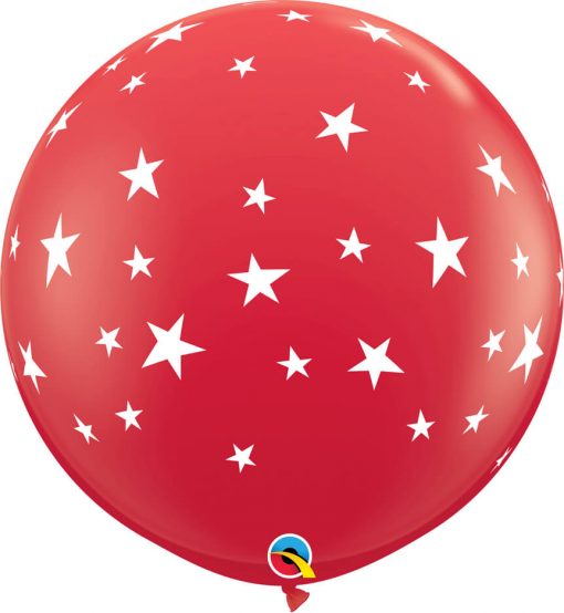 3' / 91cm Contempo Stars-A-Round Red Qualatex #88281-1