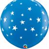 3' / 91cm Contempo Stars-A-Round Dark Blue Qualatex #88282-1