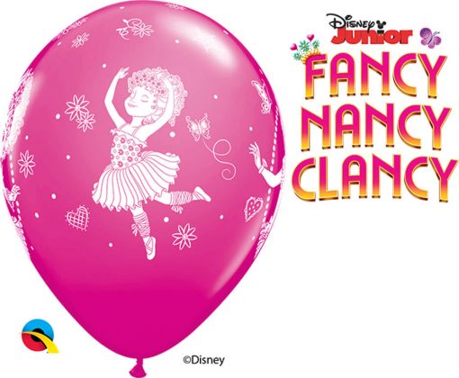 12" / 30cm 6szt Disney Fancy Nancy Clancy Asst of Wild Berry, Tropical Teal, Goldenrod Qualatex #89234