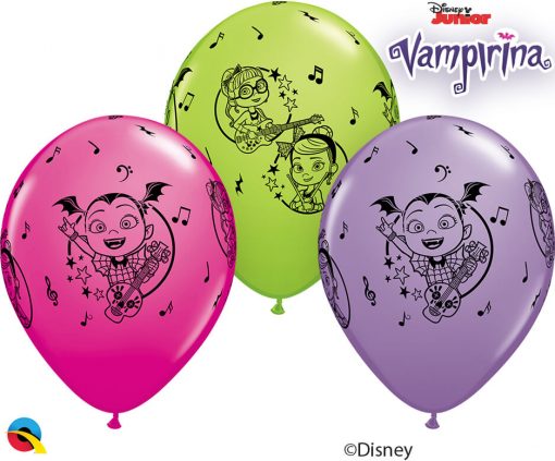 11" / 28cm Disney Vampirina Asst of Wild Berry, Lime Green, Robin's Egg Blue Qualatex #89516-1