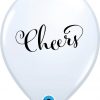 11" / 28cm Simply Cheers White w/Black Ink Qualatex #90992-1