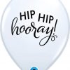 11" / 28cm Simply Hip Hip Hooray White Qualatex #90995-1