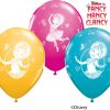 11" / 28cm Disney Fancy Nancy Clancy Asst of Wild Berry, Tropical Teal, Goldenrod Qualatex #92723-1