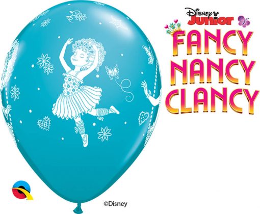 11" / 28cm Disney Fancy Nancy Clancy Asst of Wild Berry, Tropical Teal, Goldenrod Qualatex #92723-1