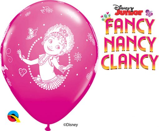 11" / 28cm Disney Fancy Nancy Clancy Asst of Wild Berry, Tropical Teal, Goldenrod Qualatex #92723-1