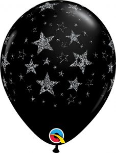 11" / 28cm Glitter Stars & Stars-A-Round Qualatex #98534-1