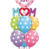 Bukiet 938 Mother's Day Polka Dot Hearts Qualatex #82552 86421-6