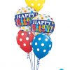Bukiet 969 Polka-Dotted Primary Color Birthday Qualatex #49047-2 17316-3