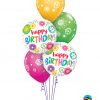 Bukiet 1026 Hand Drawn Happy Birthday Qualatex #49052-2 48371-3