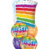 Bukiet 1019 Rainbow Birthday Cake Qualatex #49379 49043-2 52963-2