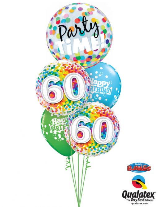 Bukiet 1037 You're 60 — Time to Party! Qualatex #23636 49548-2 52962-2