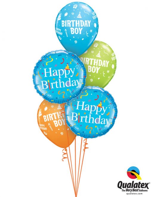 Bukiet 1048 Confetti Birthday Boy Qualatex #49444-2 20265-3