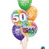 Bukiet 1050 50 Rainbow Confetti Birthday Bouquet Qualatex #49496 49543 52964-3