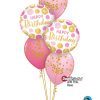 Bukiet 1187 Happy Birthday Glittering Polka Dots Qualatex #49164-2 56844-3 43766-2 43791