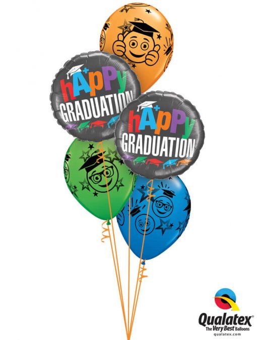 Bukiet 1194 A+ Graduation Smileys Qualatex #55844-2 48367-3