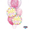 Bukiet 1184 Baby Girl Polka Dots and Confetti Qualatex #57790 55388-2 55987-3