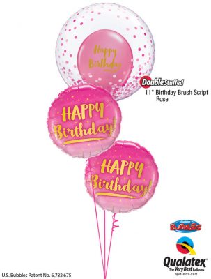 Bukiet 1218 Confetti Rose Bubble Birthday Qualatex #57790 78672-2 80569-2 43791-2
