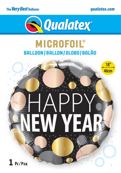 18″ / 46cm New Year Metallic Dots Qualatex #58163