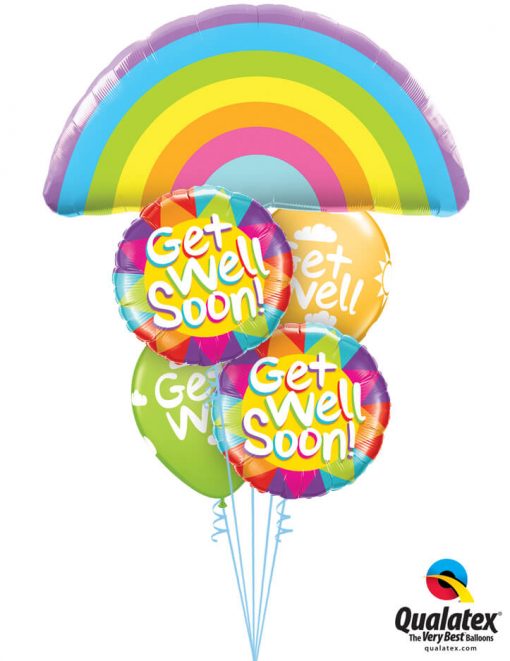 Bukiet 1208 Rainbow Get Well Qualatex #78556 49206-2 50204-2