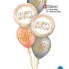 Bukiet 1204 Rose Gold & Chrome™ Silver Birthday Qualatex #78686-2 56844-3 58270-2 57211