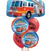 Bukiet 1253 Happy Birthday Firetruck Qualatex #16466 41686-2 86598-2