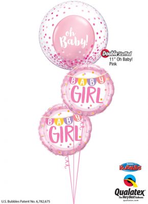 Bukiet 1240 "Oh, Baby!" Pink Confetti Qualatex #57790 85851-2 58117