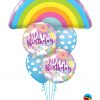 Bukiet 1265 Birthday Rainbows & Unicorns Qualatex #78556 88010-2 53436-2