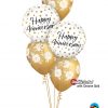 Bukiet 1246 Chrome™ Gold Roses Anniversary Qualatex #85847-2 85640-3 58271-3