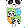 Bukiet 1269 Fuzzy-Wuzzy Birthday Pandas Qualatex #87946 87995-2 52964-2