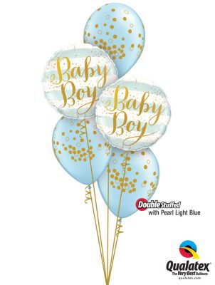 Bukiet 1290 Pearl Light Blue Baby Confetti Dots Qualatex #88001-2 56844-3 43777-3