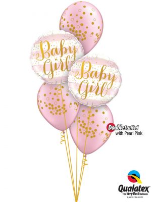 Bukiet 1291 Pearl Pink Baby Confetti Dots Qualatex #88004-2 56844-3 43783-3