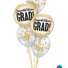 Bukiet 1326 Congrats, Grad! Gold Confetti Qualatex #82291-2 56844-3