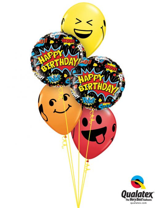 Bukiet 1309 Birthday Expressions ‘N’ Emoticons Qualatex #88148-2 85705-3